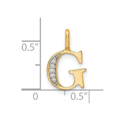 10K Gelbgold 10K Diamant Buchstabe G Initiale Anhänger