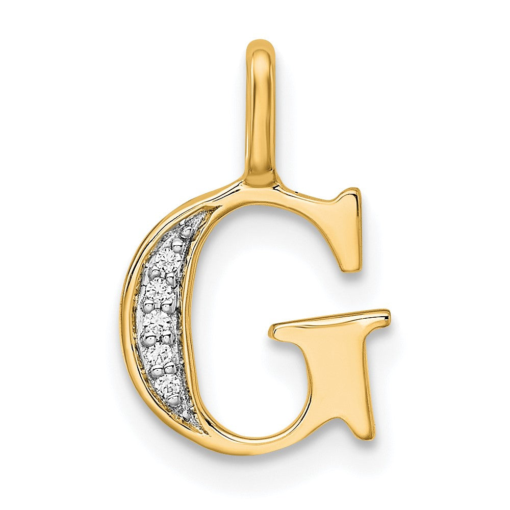10K Gelbgold 10K Diamant Buchstabe G Initiale Anhänger