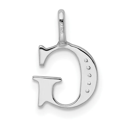 14K Weißgold Anhänger mit echtem Diamant-Initial-Buchstaben "G