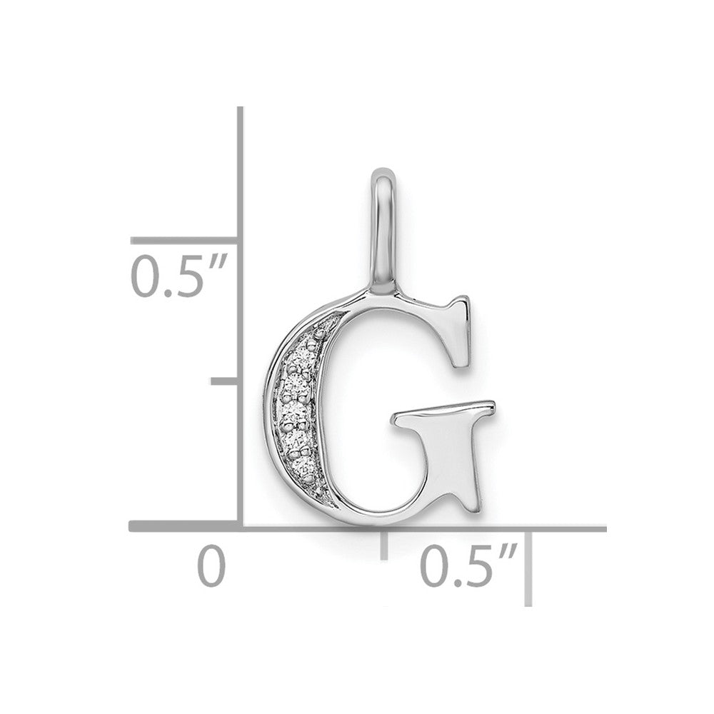14K Weißgold Anhänger mit echtem Diamant-Initial-Buchstaben "G