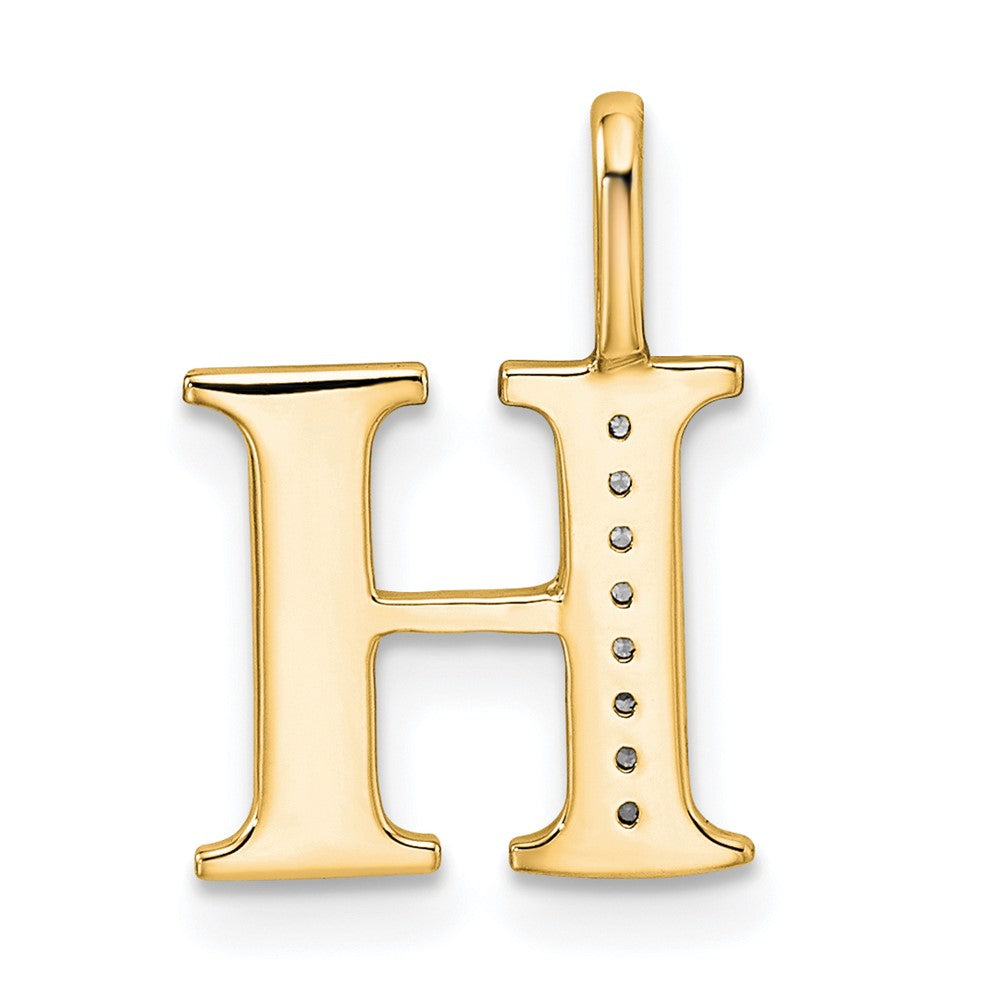 10K Gelbgold 10K Diamant Buchstabe H Initiale Anhänger