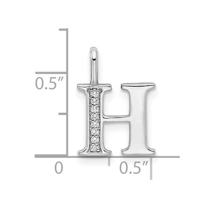 14K Weißgold Anhänger mit echtem Diamant-Buchstaben „H“