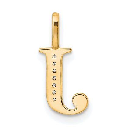 10K Gelbgold 10K Diamant Buchstabe J Initiale Anhänger
