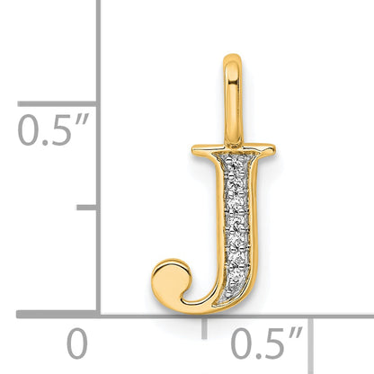 10K Gelbgold 10K Diamant Buchstabe J Initiale Anhänger