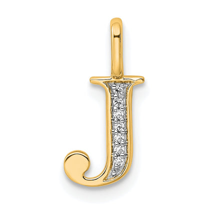 10K Gelbgold 10K Diamant Buchstabe J Initiale Anhänger