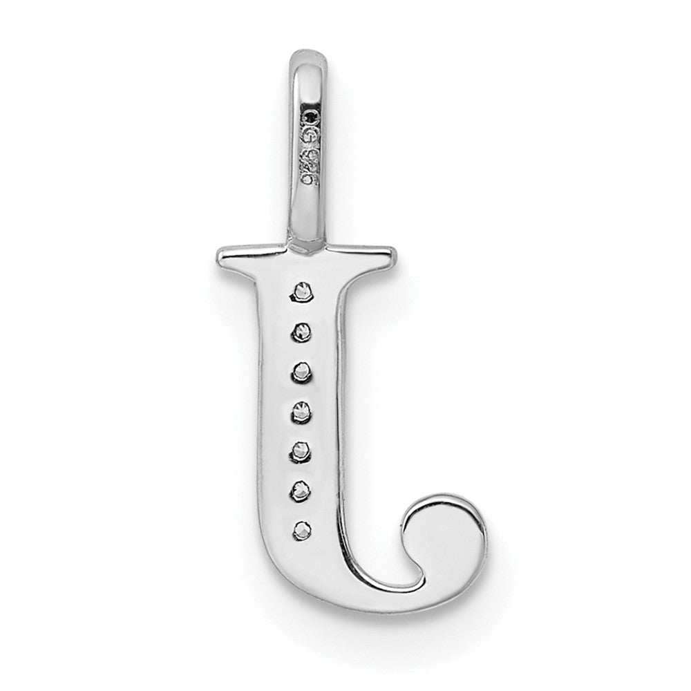 14K Weißgold Anhänger mit echtem Diamant, Buchstabe J