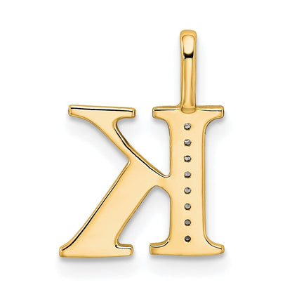 10K Gelbgold 10K Diamant Buchstabe K Initiale Anhänger