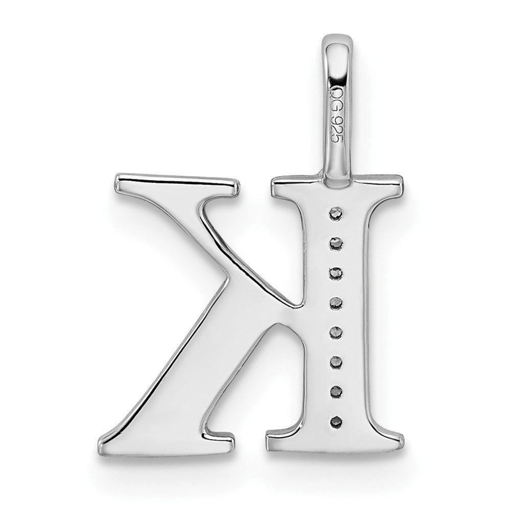 14K Weißgold Anhänger mit echtem Diamant-Buchstaben „K