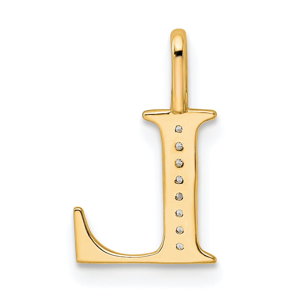 10K Gelbgold 10K Diamant Buchstabe L Initiale Anhänger