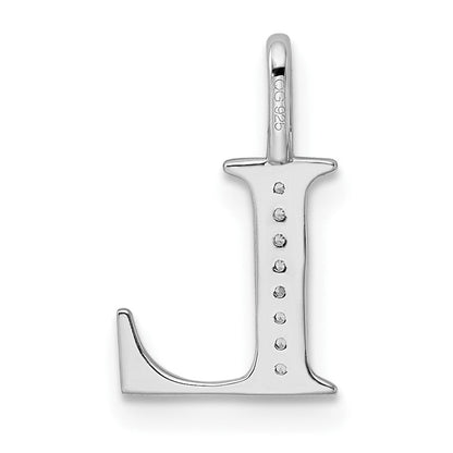 14K Weißgold Anhänger mit echtem Diamant-Buchstaben „L" (Initial)