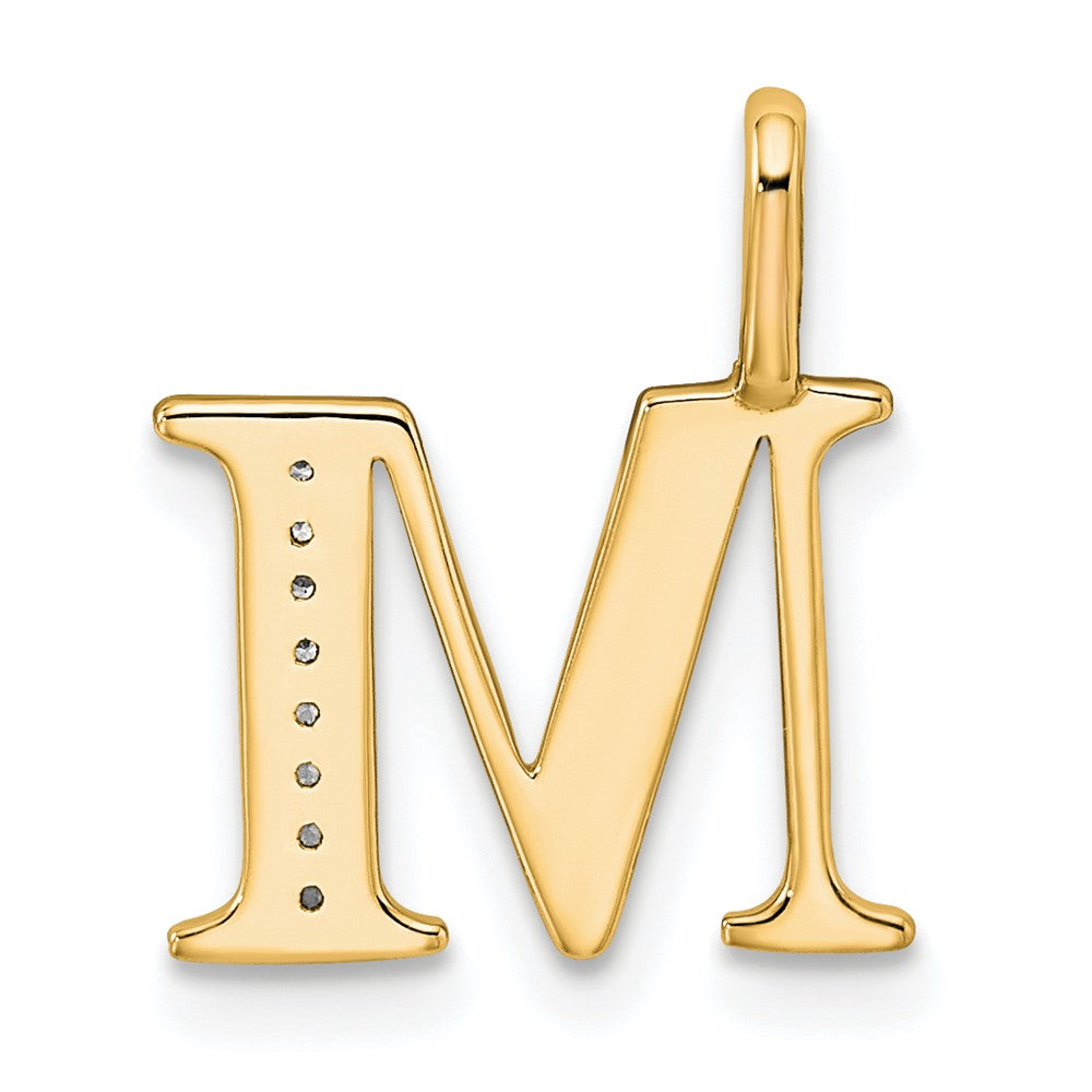 10K Gelbgold 10K Diamant Buchstabe M Initiale Anhänger