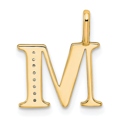 10K Gelbgold 10K Diamant Buchstabe M Initiale Anhänger