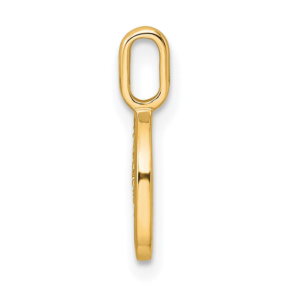 10K Gelbgold 10K Diamant Buchstabe O Initiale Anhänger
