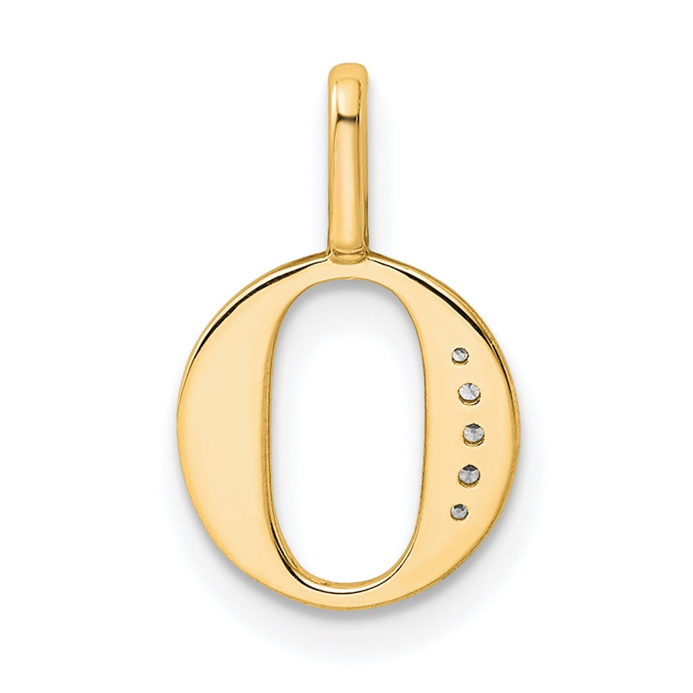10K Gelbgold 10K Diamant Buchstabe O Initiale Anhänger