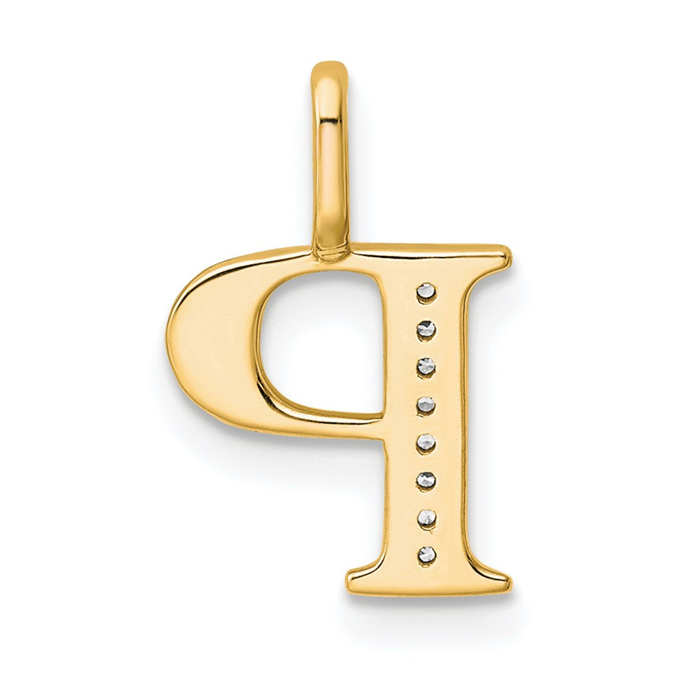 10K Gelbgold 10K Diamant Buchstabe P Initiale Anhänger