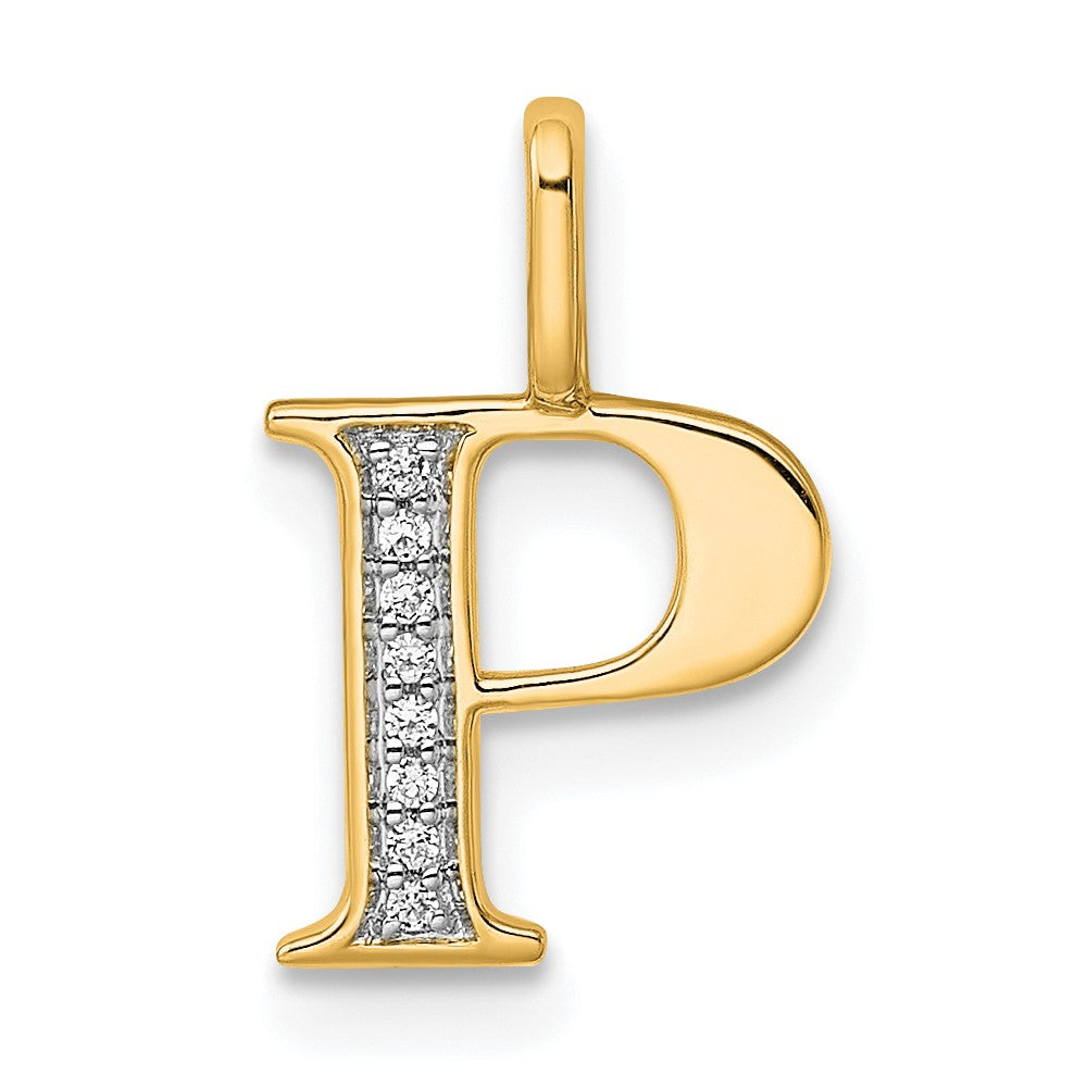 10K Gelbgold 10K Diamant Buchstabe P Initiale Anhänger