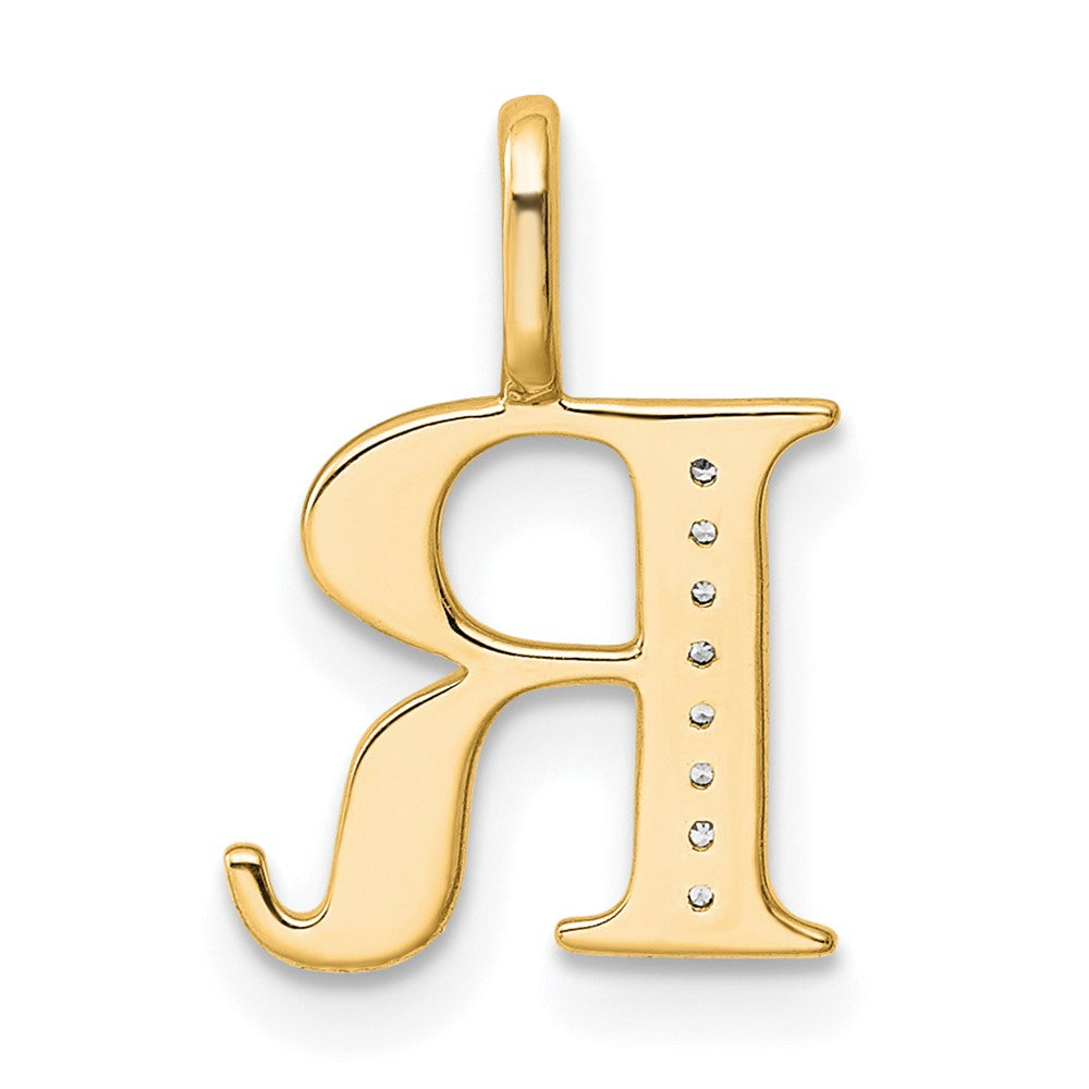 10K Gelbgold 10K Diamant Buchstabe R Initiale Anhänger