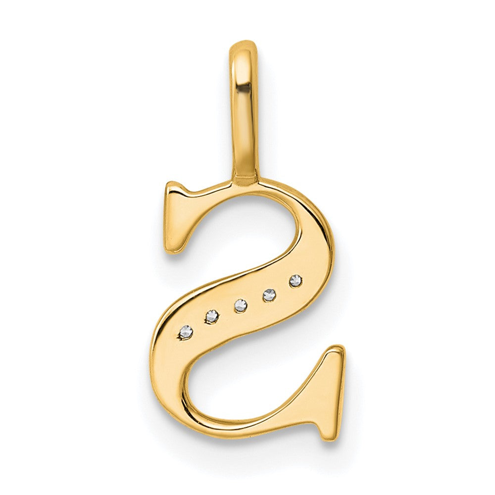 10K Gelbgold 10K Diamant Buchstabe S Initiale Anhänger