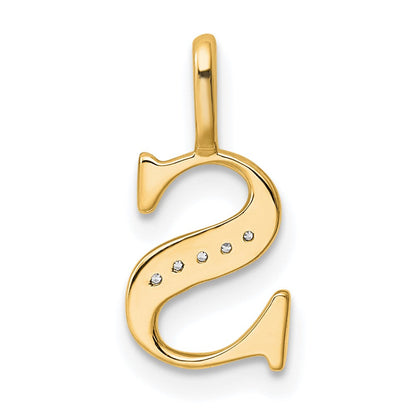 10K Gelbgold 10K Diamant Buchstabe S Initiale Anhänger