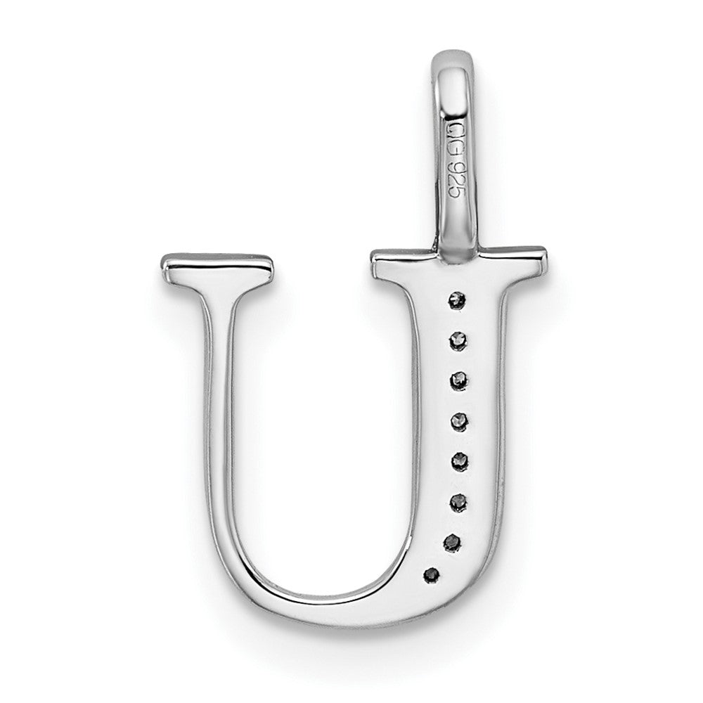 14K Weißgold Initial-Anhänger Buchstabe U mit echtem Diamant