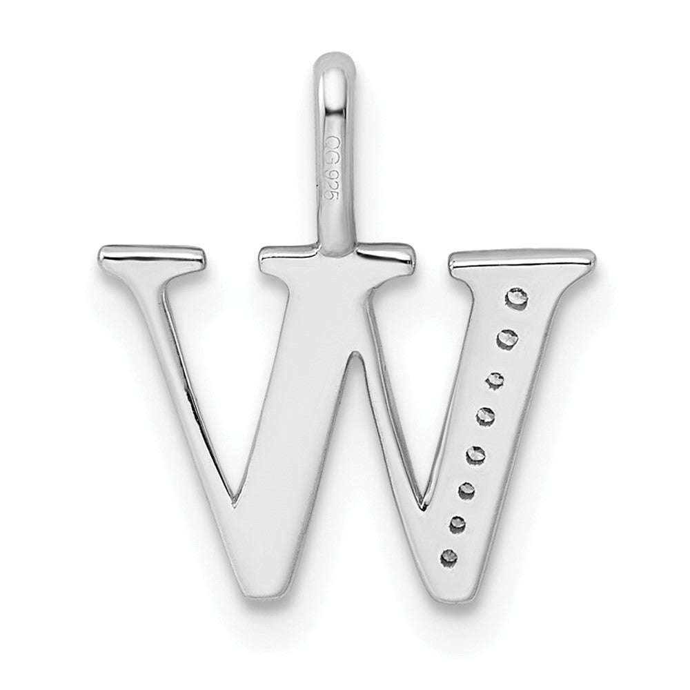 14K Weißgold Anhänger mit echtem Diamant-Buchstaben „W“