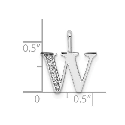 14K Weißgold Anhänger mit echtem Diamant-Buchstaben „W“