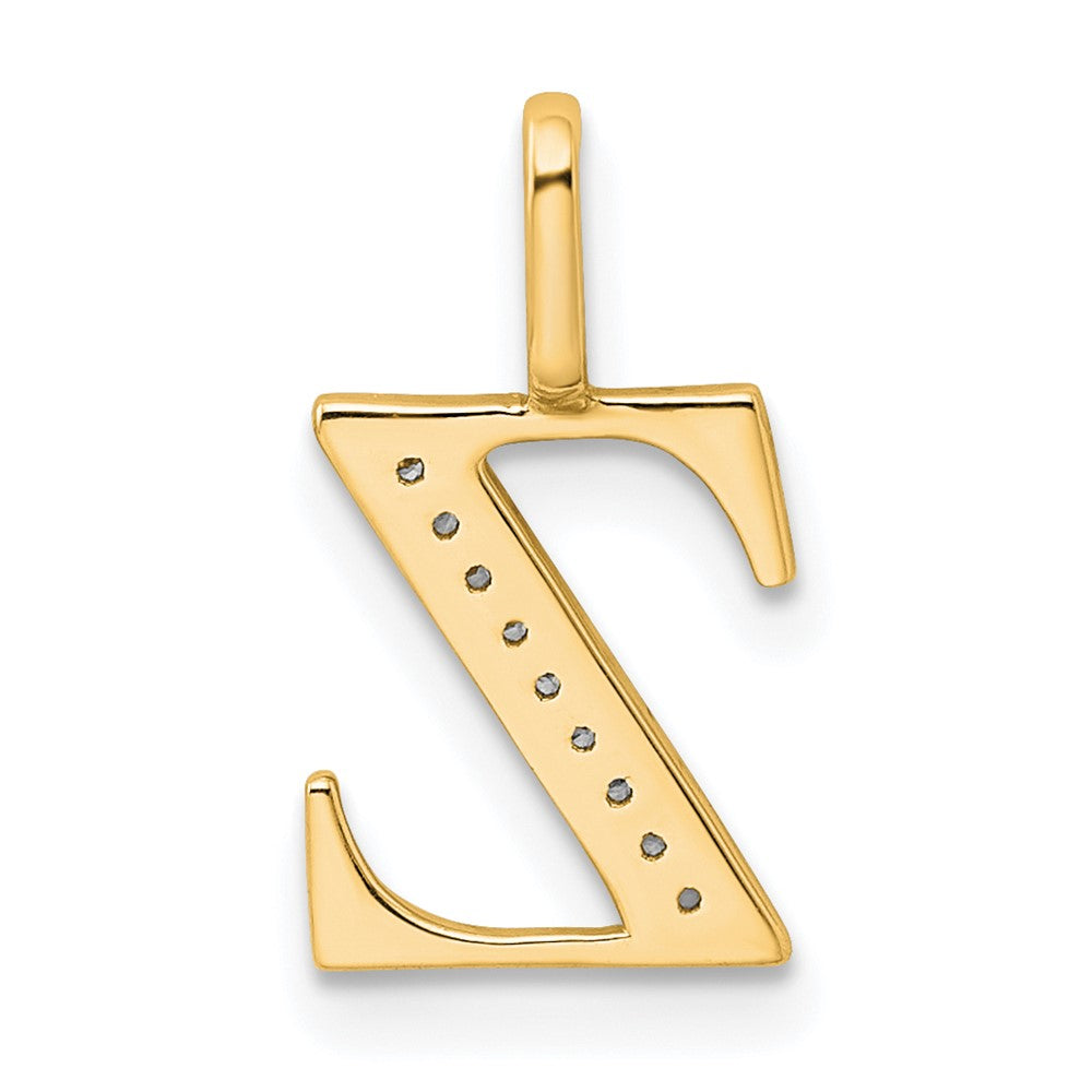10K Gelbgold 10K Diamant Buchstabe Z Initiale Anhänger