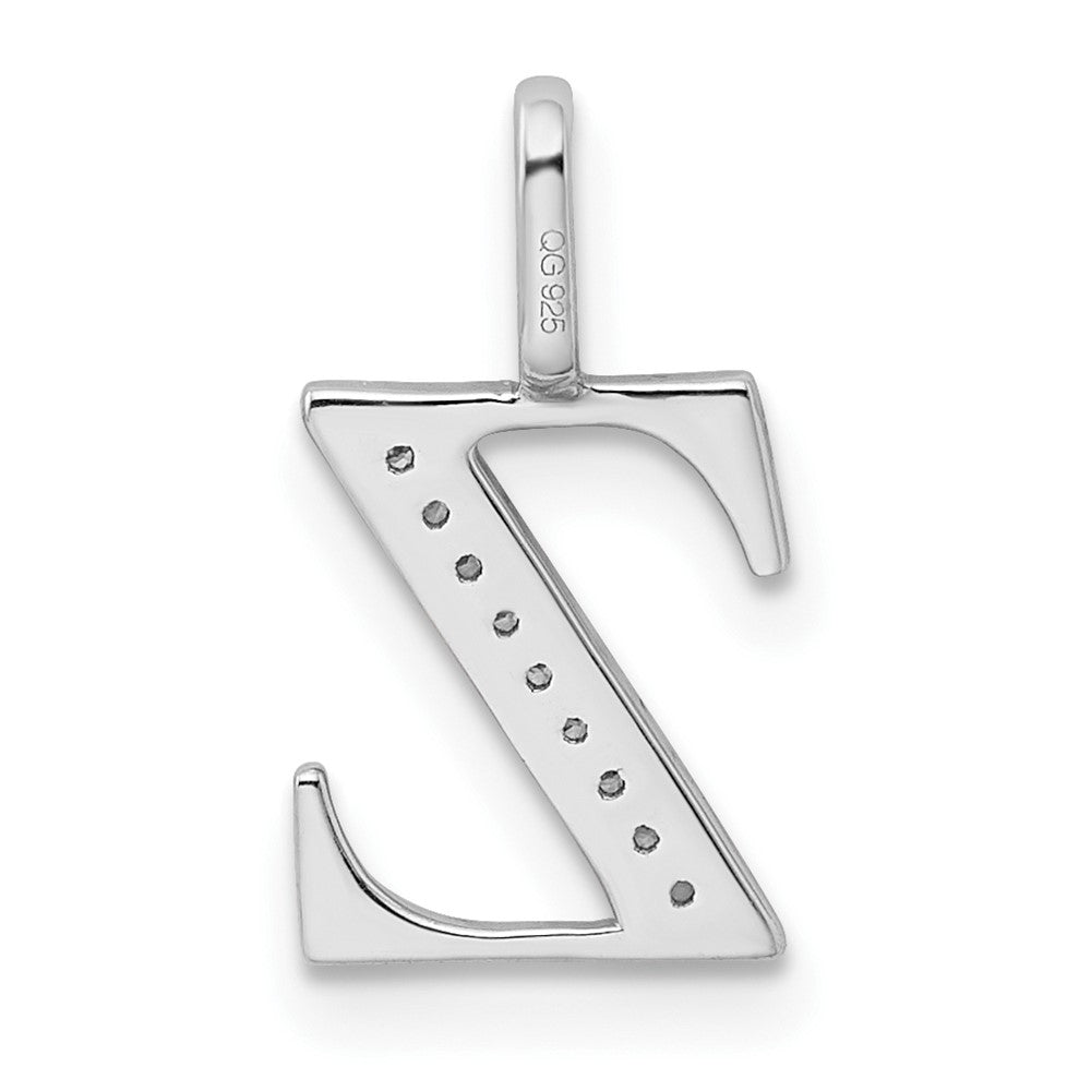 14K Weißgold Anhänger mit echtem Diamant-Buchstaben Z