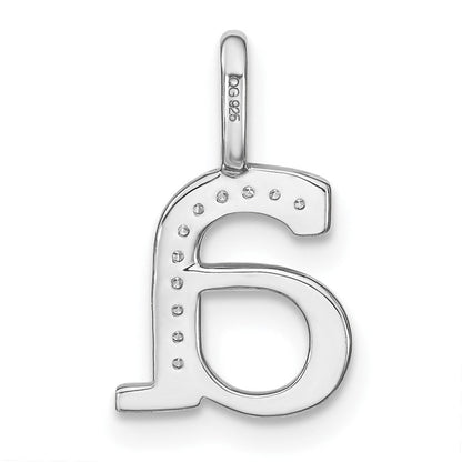 14K Weißgold Echt-Diamant Anhänger Kleinbuchstabe Initiale A