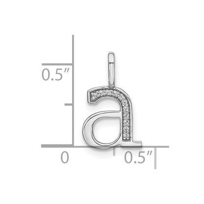 14K Weißgold Echt-Diamant Anhänger Kleinbuchstabe Initiale A
