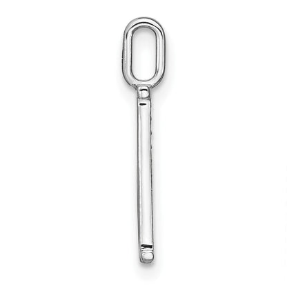14K Weißgold Echter Diamant Kleinbuchstabe B Initial-Anhänger
