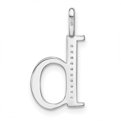 14K Weißgold Echter Diamant Kleinbuchstabe B Initial-Anhänger