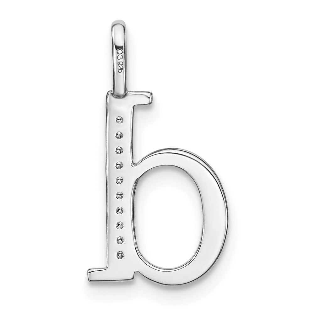 14K Weißgold Echtdiamant-Anhänger Kleinbuchstabe „d