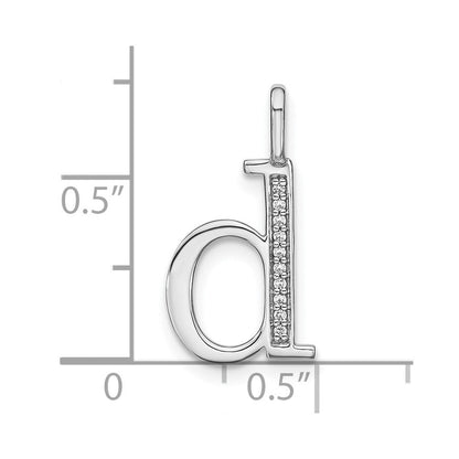 14K Weißgold Echtdiamant-Anhänger Kleinbuchstabe „d