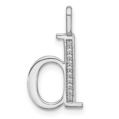 14K Weißgold Echtdiamant-Anhänger Kleinbuchstabe „d