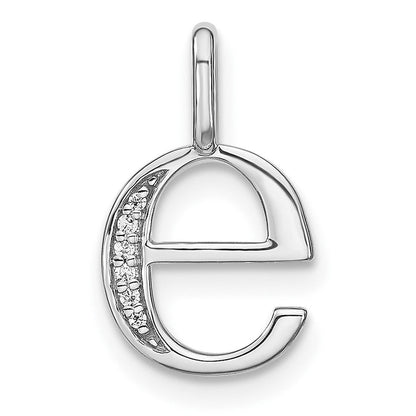 14K Weißgold Anhänger mit echtem Diamant – Initiale „e“ in Kleinbuchstaben