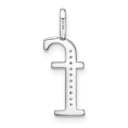 14K Weißgold Echter Diamant Kleinbuchstabe „f" Initialen-Anhänger