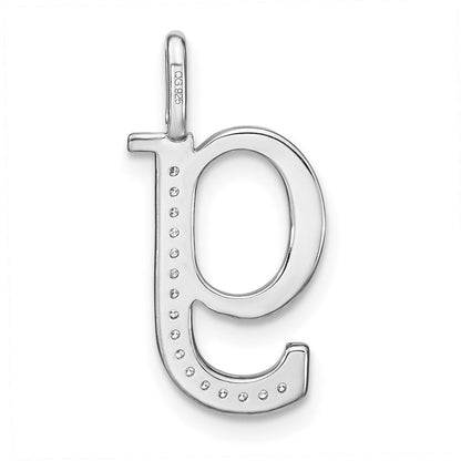 14K Weißgold Initial-Anhänger mit Kleinbuchstabe „G" aus echten Diamanten