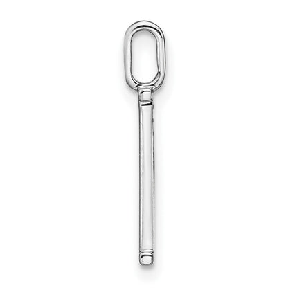 14K Weißgold Echter Diamant Kleinbuchstabe H Initial-Anhänger