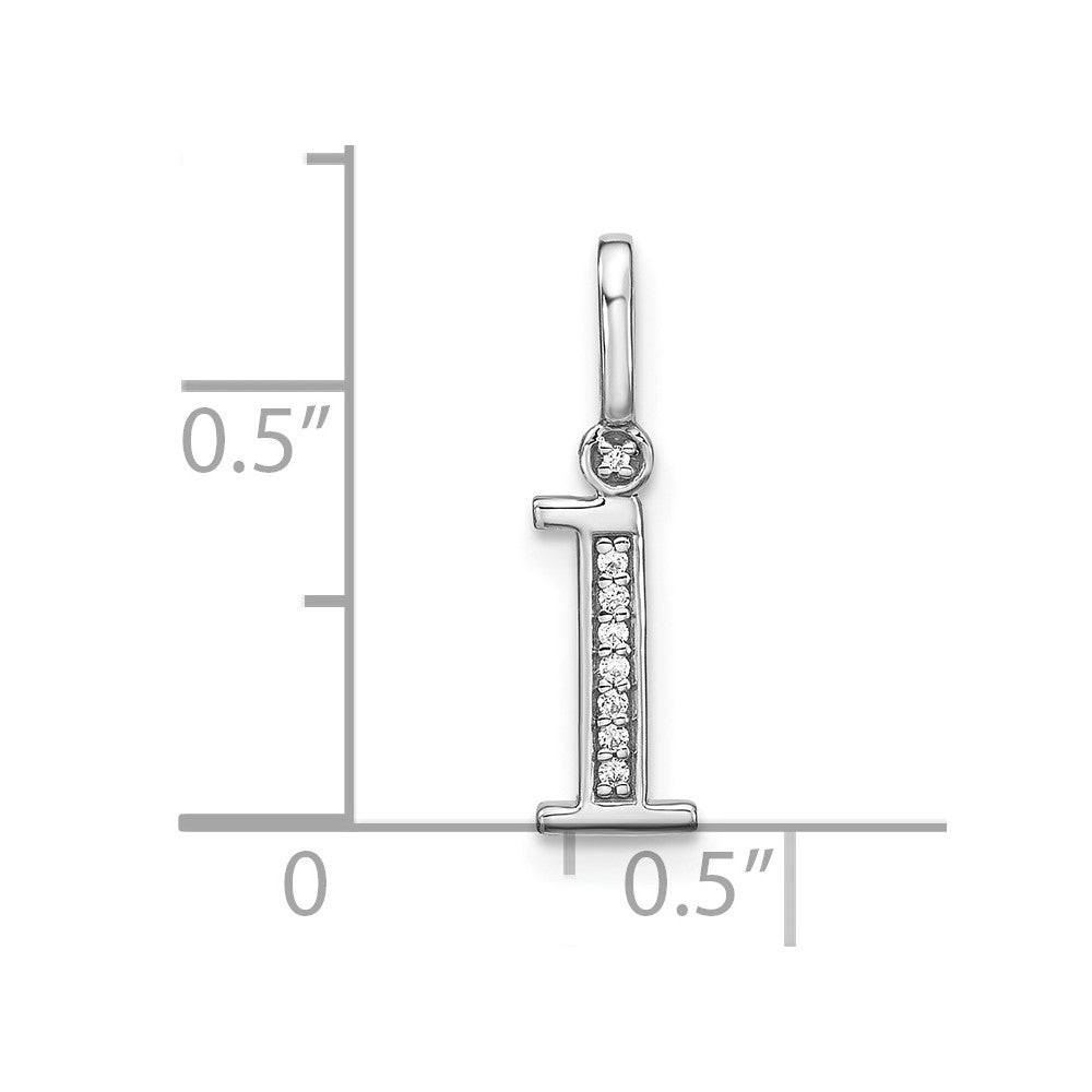 14K Weißgold Echtdiamant-Anhänger Kleinbuchstabe „i“ Initiale