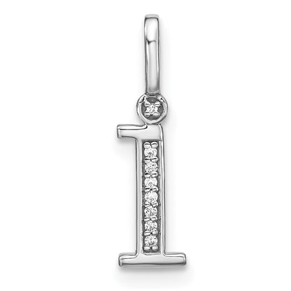 14K Weißgold Echtdiamant-Anhänger Kleinbuchstabe „i“ Initiale