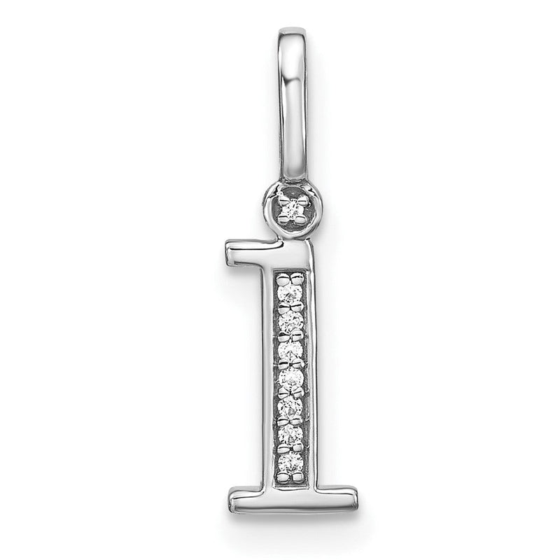 14K Weißgold Echtdiamant-Anhänger Kleinbuchstabe „i“ Initiale