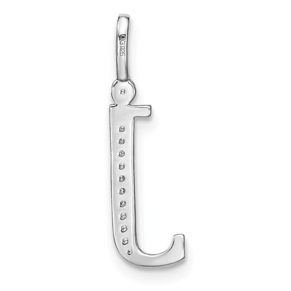 14K Weißgold Echtdiamant-Anhänger mit Initial-Kleinbuchstabe „J