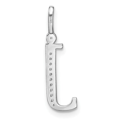 14K Weißgold Echtdiamant-Anhänger mit Initial-Kleinbuchstabe „J