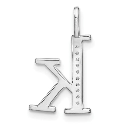 14K Weißgold Echtdiamant-Anhänger mit Kleinbuchstaben-Initiale „K“