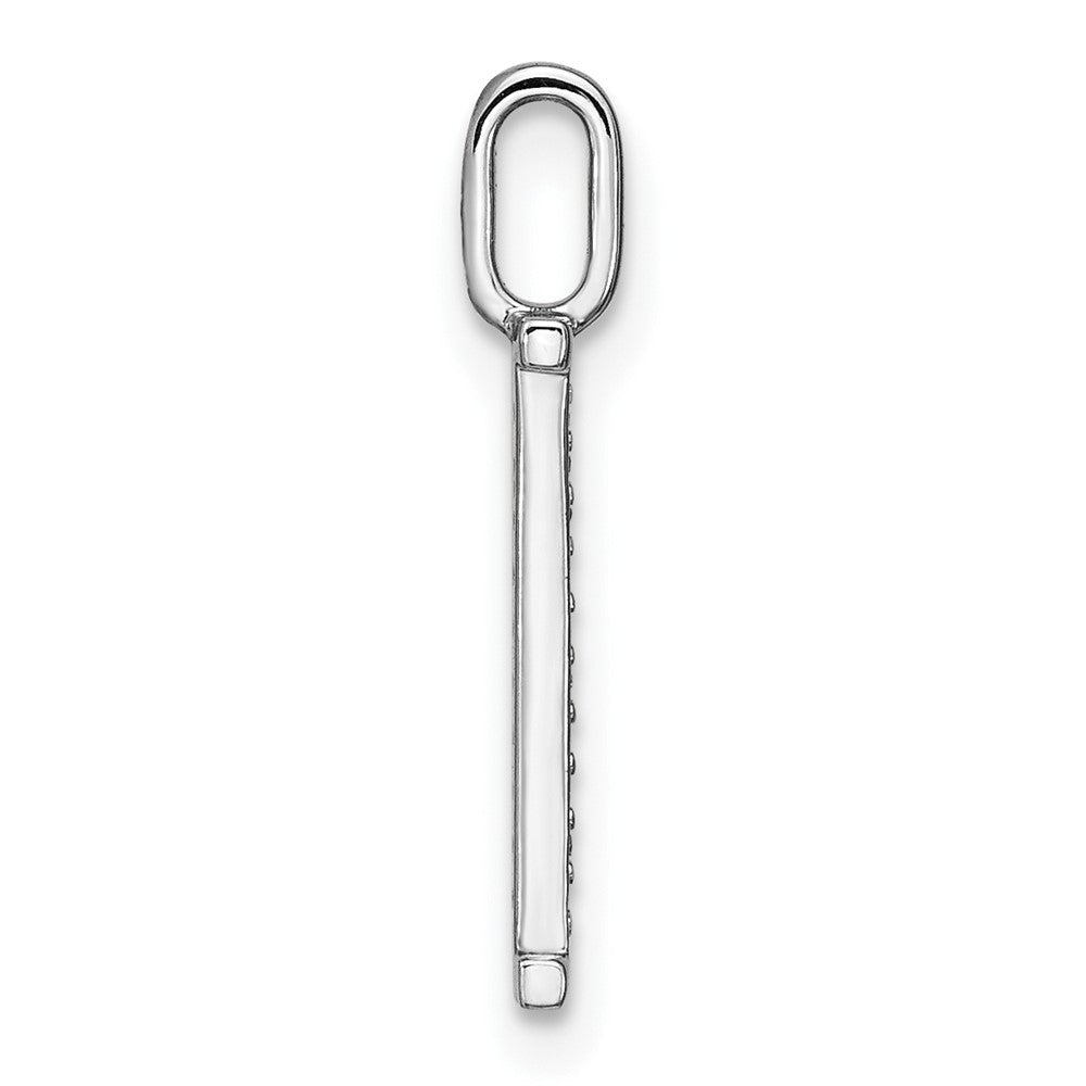 14K Weißgold Anhänger mit echtem Diamant, Initial-Kleinbuchstabe „L“