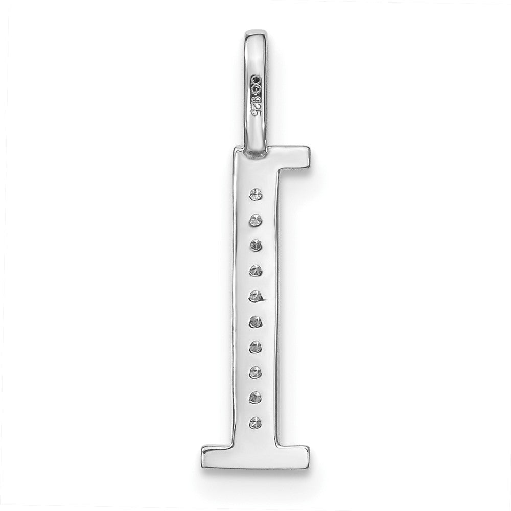 14K Weißgold Anhänger mit echtem Diamant, Initial-Kleinbuchstabe „L“
