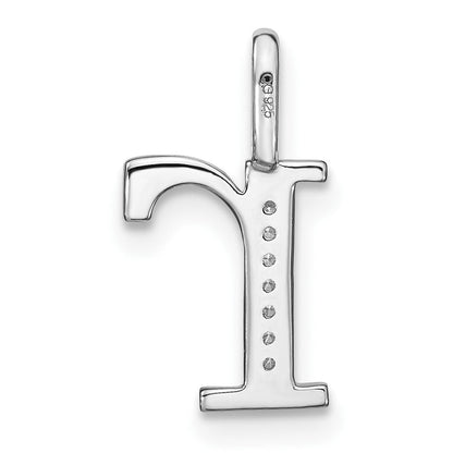 14K Weißgold Anhänger mit echtem Diamant, Initiale Kleinbuchstabe „R“