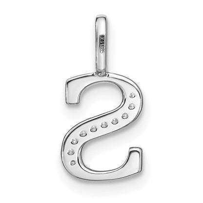 14K Weißgold Diamant-Anhänger Kleinbuchstabe "S" Initiale
