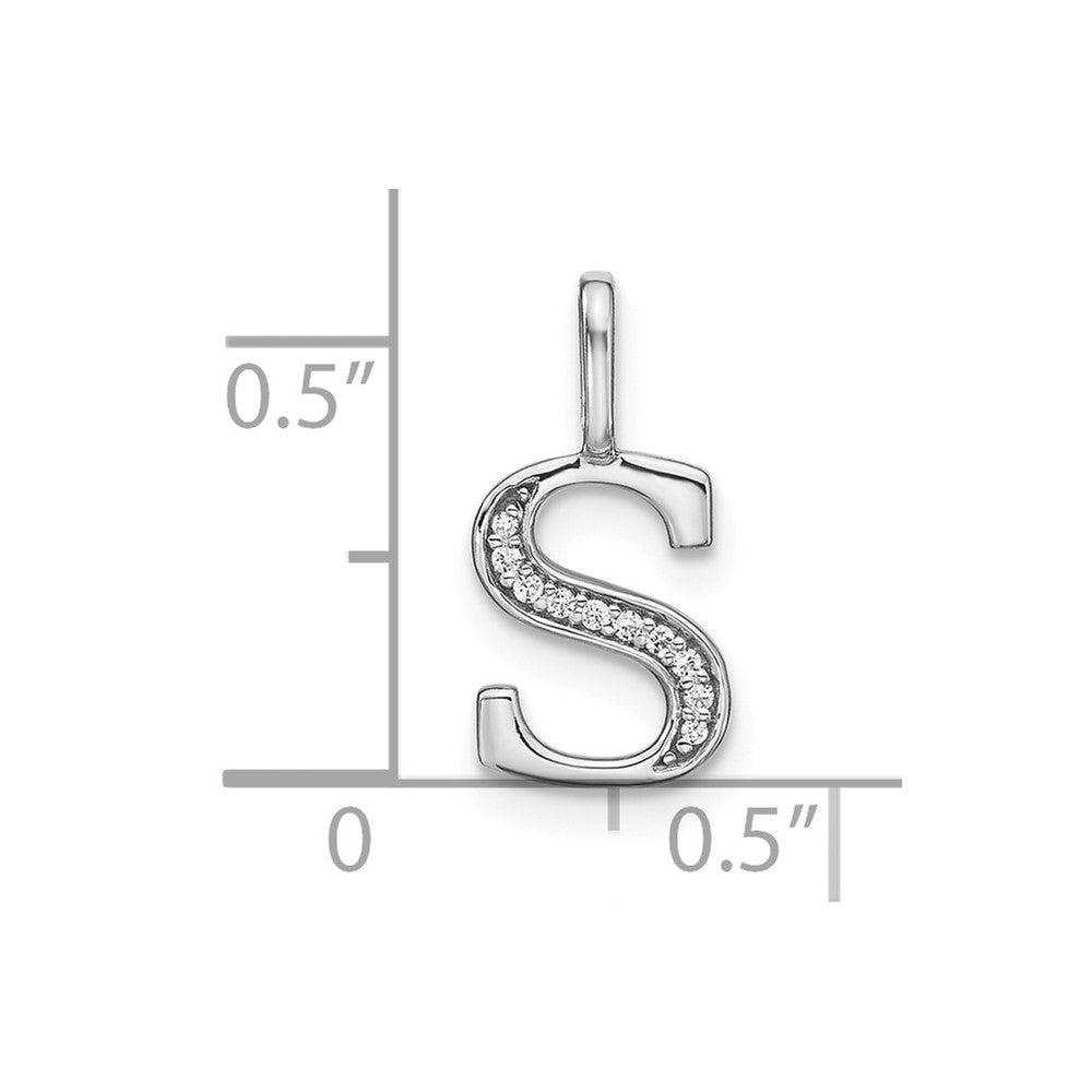 14K Weißgold Diamant-Anhänger Kleinbuchstabe "S" Initiale